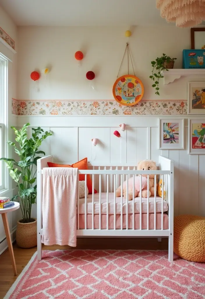 25 Board and Batten Nursery Wall Ideas That Add Texture 7 25 Board and Batten Nursery Wall Ideas That Add Texture - 7. Playful Patterns
