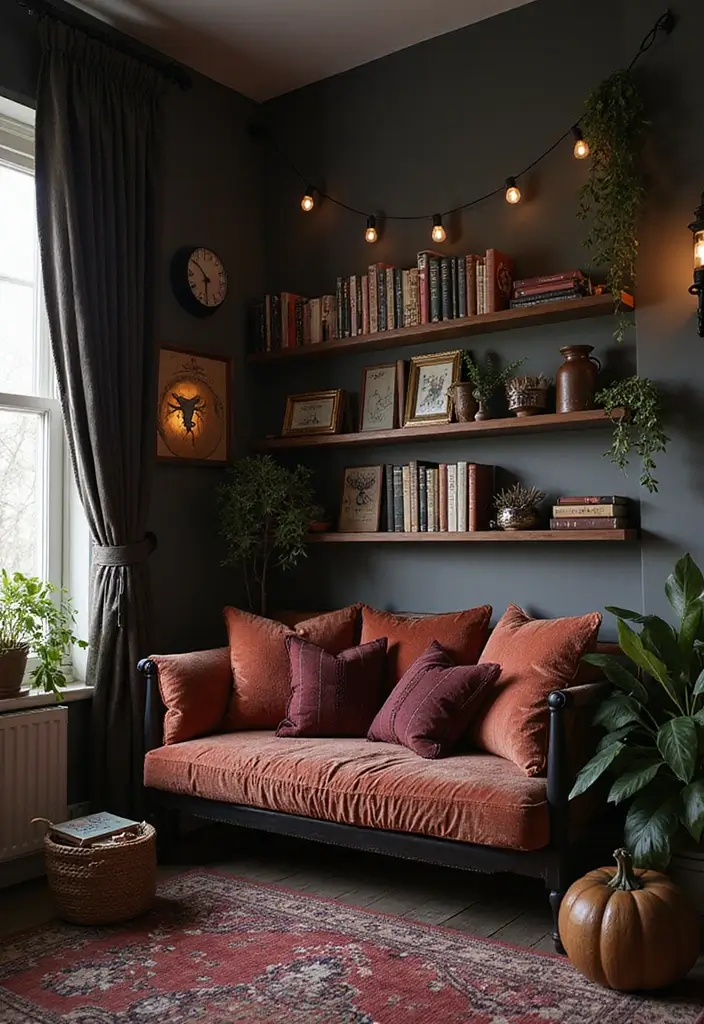 25 Gothic Nursery Inspirations That Look Bold and Unique - 10. Mysterious Book Nook