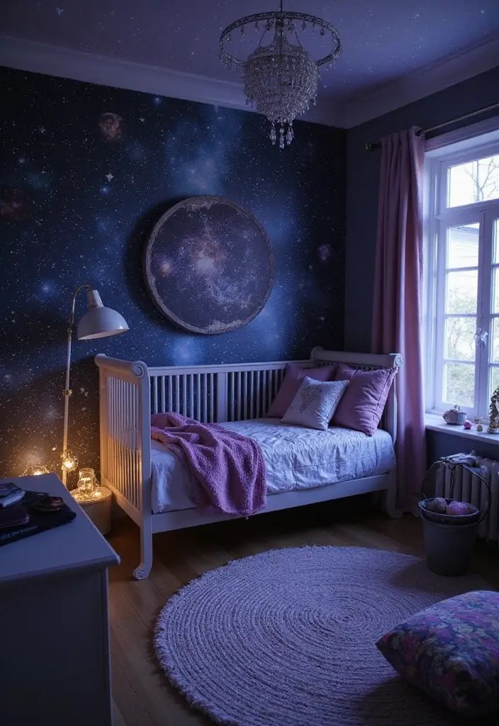 25 Gothic Nursery Inspirations That Look Bold and Unique - 22. Magical Night Sky Decor
