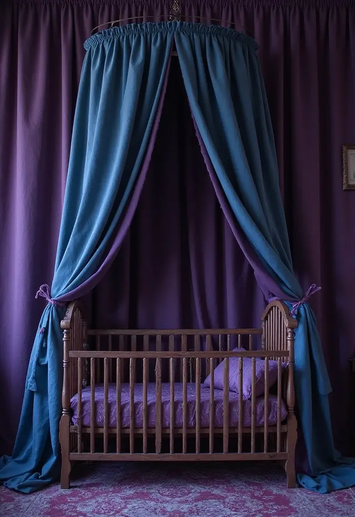 25 Gothic Nursery Inspirations That Look Bold and Unique - 3. Lush Drapery and Canopies