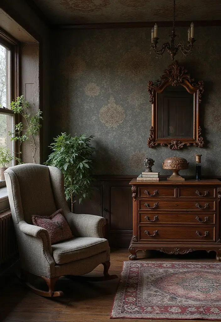 25 Gothic Nursery Inspirations That Look Bold and Unique - 6. Antique Furniture Finds