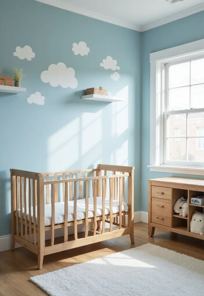 25 Light Blue Nursery Ideas That Create a Soothing Space 1 25 Light Blue Nursery Ideas That Create a Soothing Space - 1. Soft Light Blue Walls