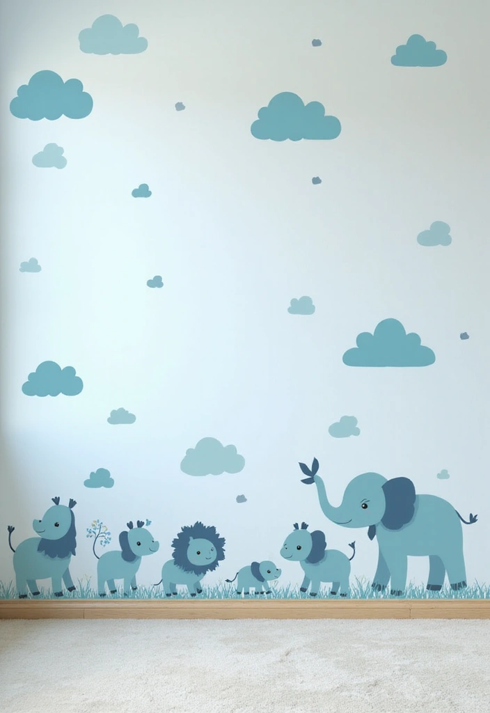 25 Light Blue Nursery Ideas That Create a Soothing Space 17 25 Light Blue Nursery Ideas That Create a Soothing Space - 17. Light Blue Wall Decals