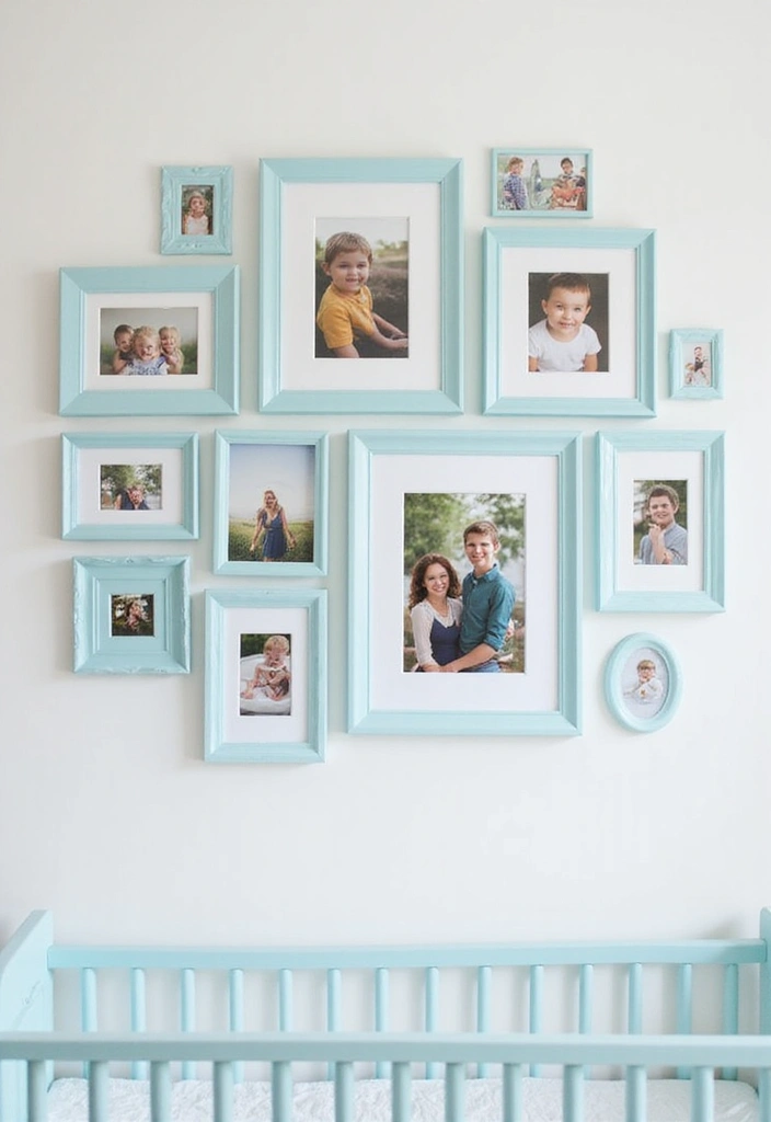 25 Light Blue Nursery Ideas That Create a Soothing Space 24 25 Light Blue Nursery Ideas That Create a Soothing Space - 24. Light Blue Picture Frames