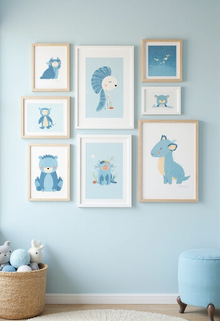 25 Light Blue Nursery Ideas That Create a Soothing Space 5 25 Light Blue Nursery Ideas That Create a Soothing Space - 5. Light Blue Nursery Art