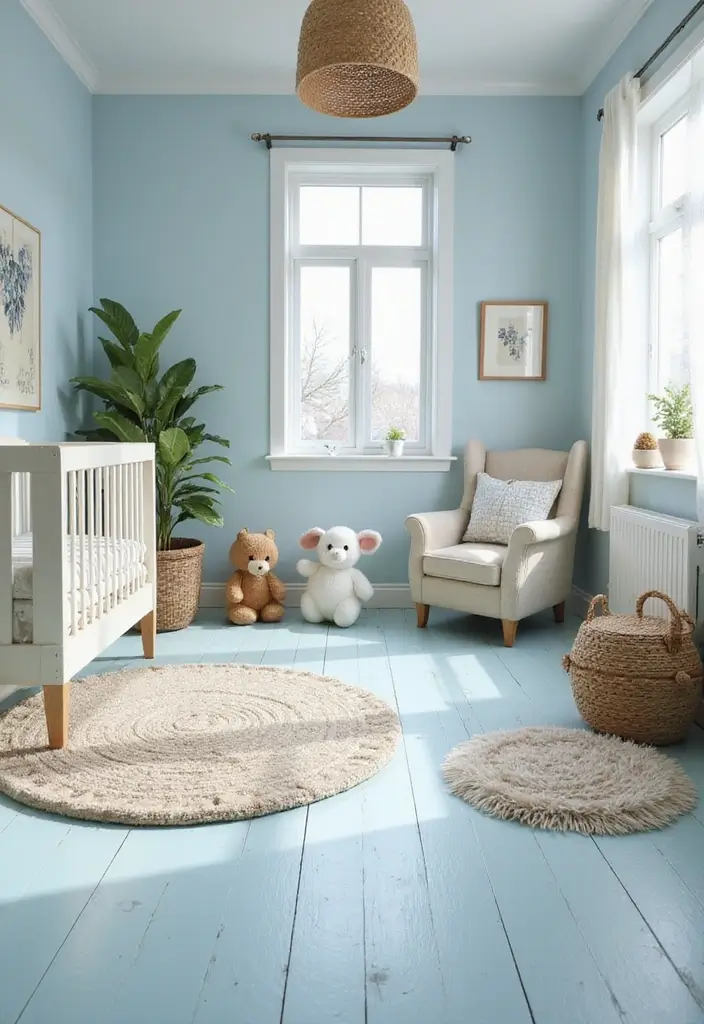 25 Light Blue Nursery Ideas That Create a Soothing Space 9 25 Light Blue Nursery Ideas That Create a Soothing Space - 9. Light Blue Nursery Flooring