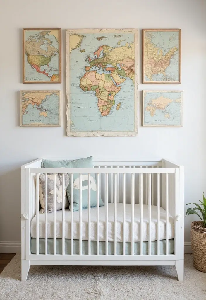 25 Nursery Picture Ideas That Add Personality to the Walls 16 25 Nursery Picture Ideas That Add Personality to the Walls - 16. Travel-Inspired Wall Art