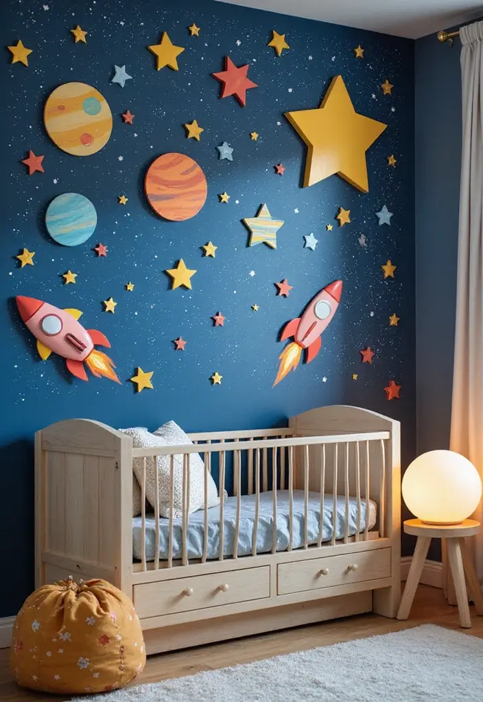 25 Nursery Picture Ideas That Add Personality to the Walls 17 25 Nursery Picture Ideas That Add Personality to the Walls - 17. Space-Themed Art