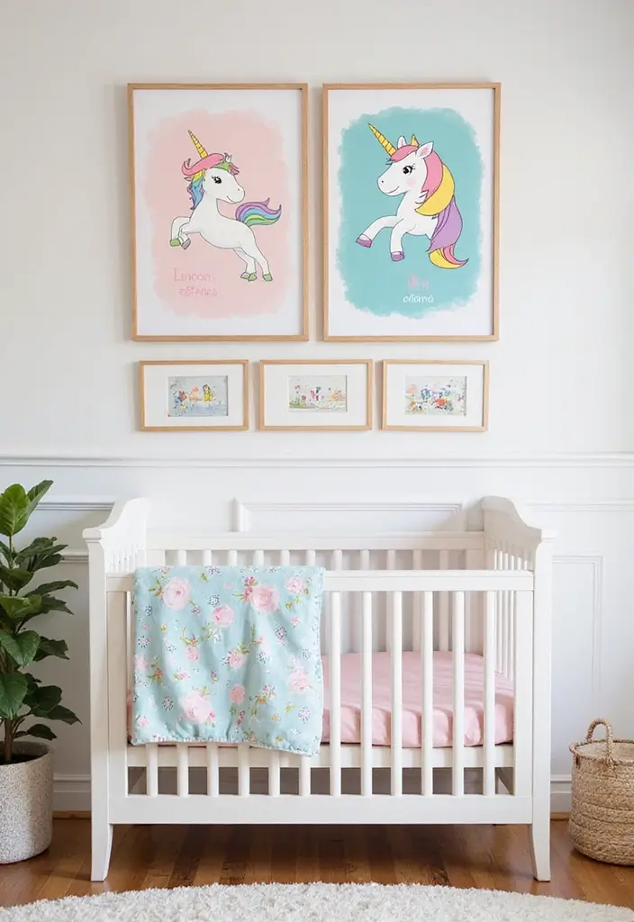 25 Nursery Picture Ideas That Add Personality to the Walls 18 25 Nursery Picture Ideas That Add Personality to the Walls - 18. Playful Unicorn Designs