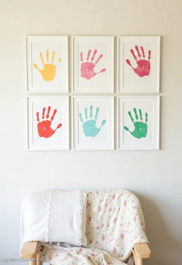 25 Nursery Picture Ideas That Add Personality to the Walls 4 25 Nursery Picture Ideas That Add Personality to the Walls - 4. DIY Handprint Art