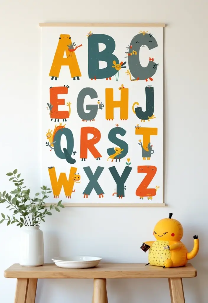 25 Nursery Picture Ideas That Add Personality to the Walls 7 25 Nursery Picture Ideas That Add Personality to the Walls - 7. Colorful ABC Prints