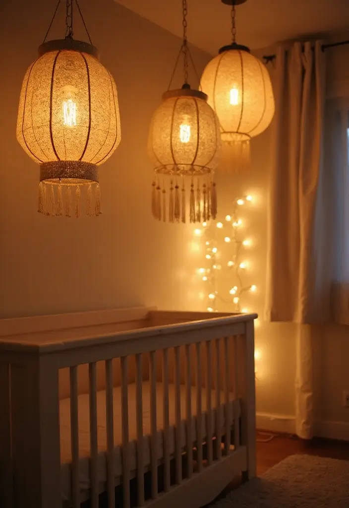 25 Ocean Nursery Ideas That Bring Coastal Calm Inside 11 25 Ocean Nursery Ideas That Bring Coastal Calm Inside - 11. Soft Lighting Fixtures