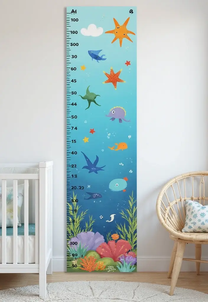 25 Ocean Nursery Ideas That Bring Coastal Calm Inside 19 25 Ocean Nursery Ideas That Bring Coastal Calm Inside - 19. Ocean-Inspired Growth Chart