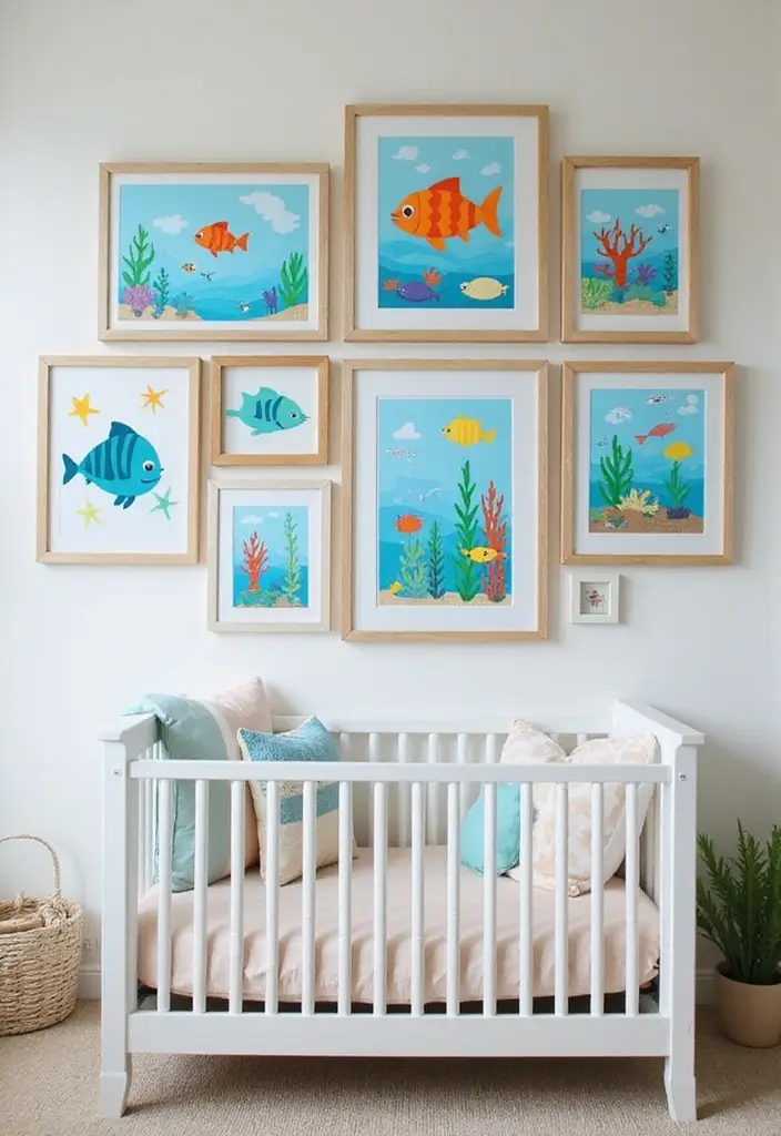 25 Ocean Nursery Ideas That Bring Coastal Calm Inside 4 25 Ocean Nursery Ideas That Bring Coastal Calm Inside - 4. Underwater Wall Art