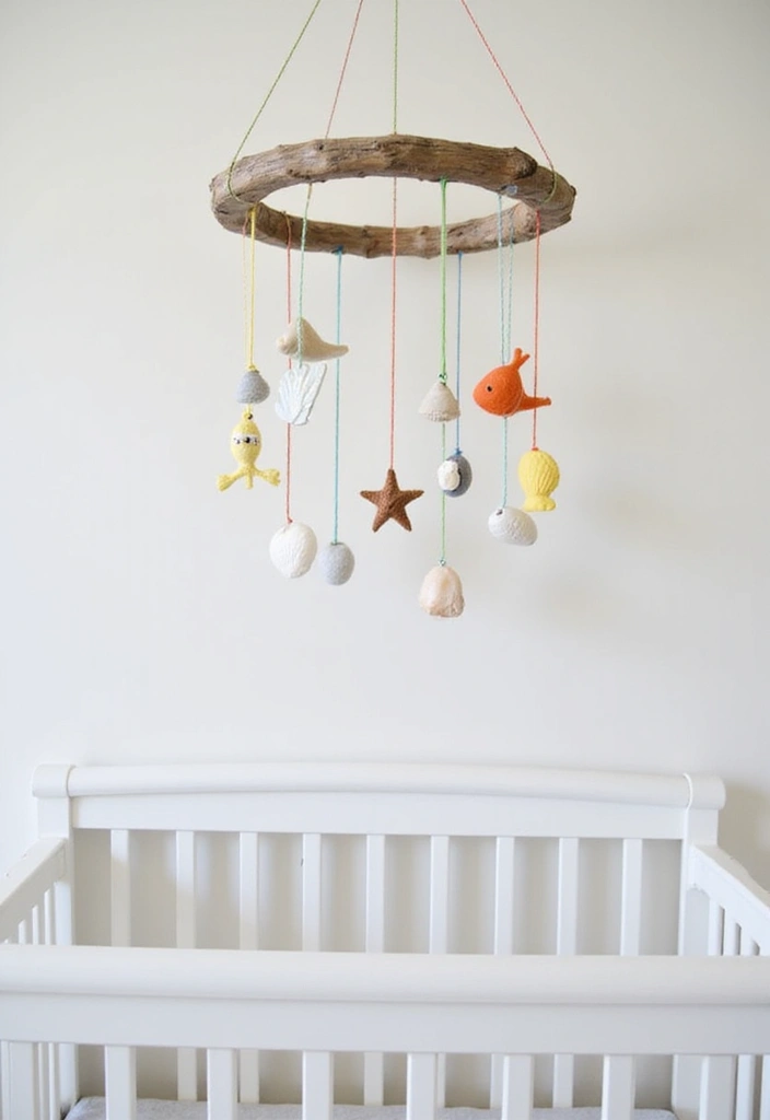 25 Ocean Nursery Ideas That Bring Coastal Calm Inside 7 25 Ocean Nursery Ideas That Bring Coastal Calm Inside - 7. DIY Beach-Themed Mobile