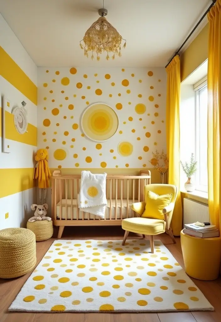 25 Yellow Nursery Designs That Look Cheerful and Bright 5 25 Yellow Nursery Designs That Look Cheerful and Bright - 5. Playful Patterns: Mixing and Matching