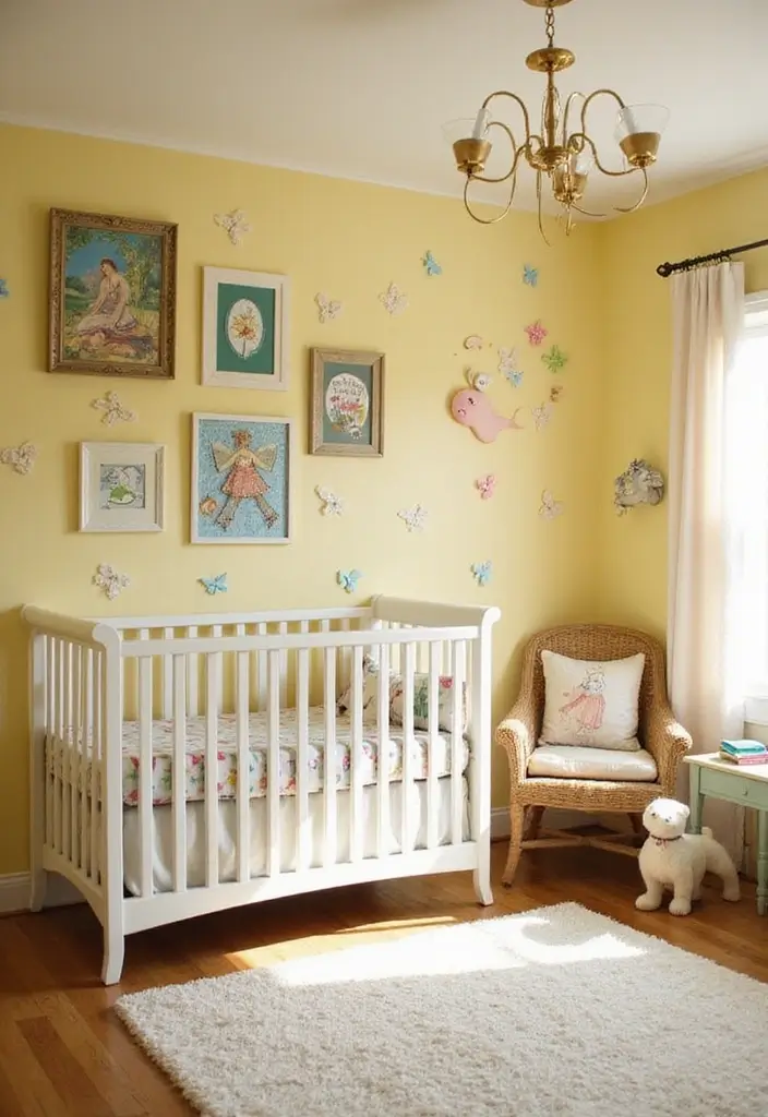25 Yellow Nursery Designs That Look Cheerful and Bright 7 25 Yellow Nursery Designs That Look Cheerful and Bright - 7. Storybook Wonderland: Fairy Tale Themes