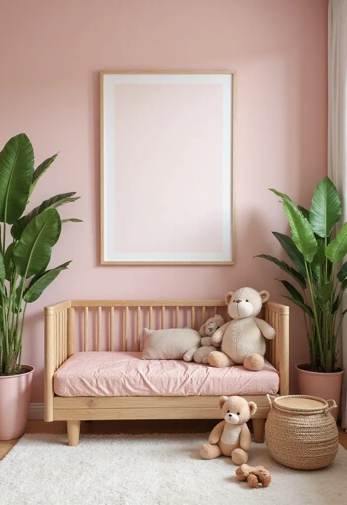 27 Blush Pink Nursery Inspirations That Are Sweet and Soft 11 27 Blush Pink Nursery Inspirations That Are Sweet and Soft - 11. Embrace Nature