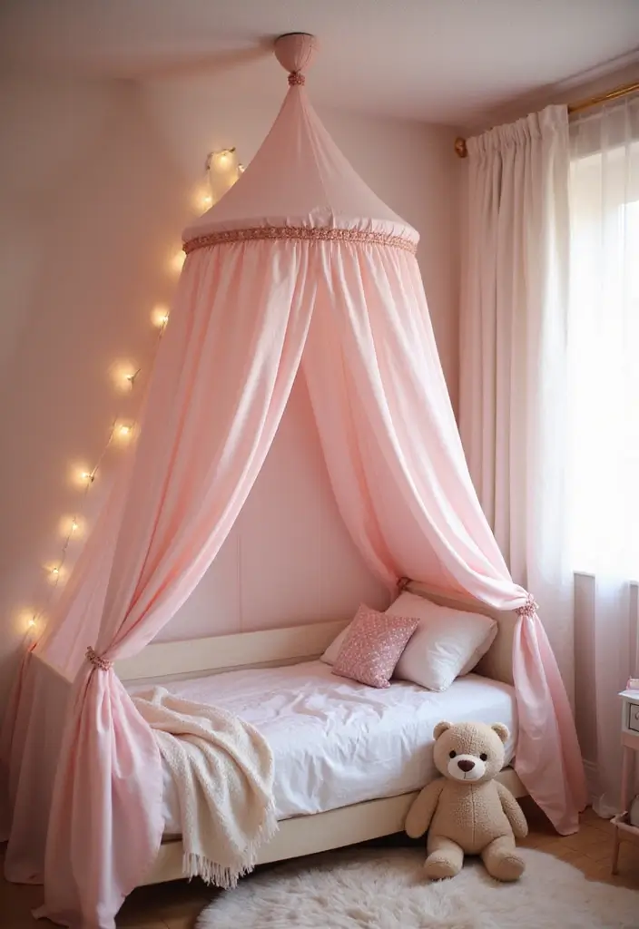27 Blush Pink Nursery Inspirations That Are Sweet and Soft 13 27 Blush Pink Nursery Inspirations That Are Sweet and Soft - 13. Cozy Canopy Beds