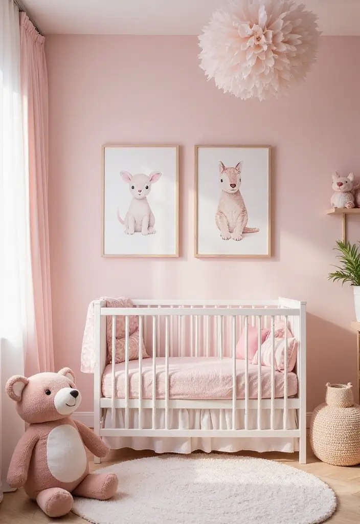 27 Blush Pink Nursery Inspirations That Are Sweet and Soft 21 27 Blush Pink Nursery Inspirations That Are Sweet and Soft - 21. Adorable Animal Accents