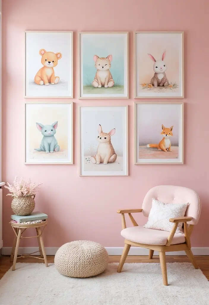 27 Blush Pink Nursery Inspirations That Are Sweet and Soft 8 27 Blush Pink Nursery Inspirations That Are Sweet and Soft - 8. Pastel Artwork