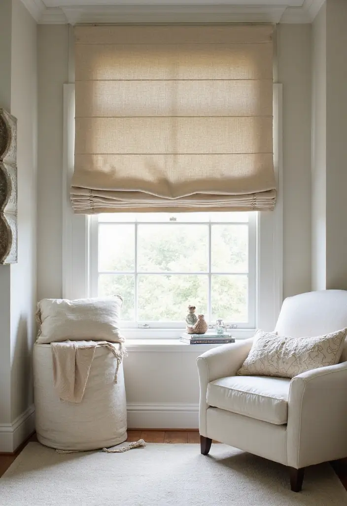 27 Curtains in Nursery Inspirations That Complete the Look - 12. Classic Roman Shades