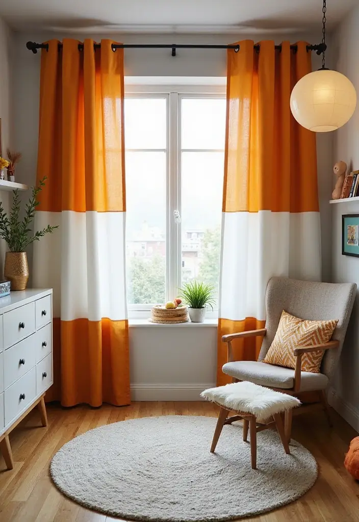 27 Curtains in Nursery Inspirations That Complete the Look - 17. Color-Blocking Curtains