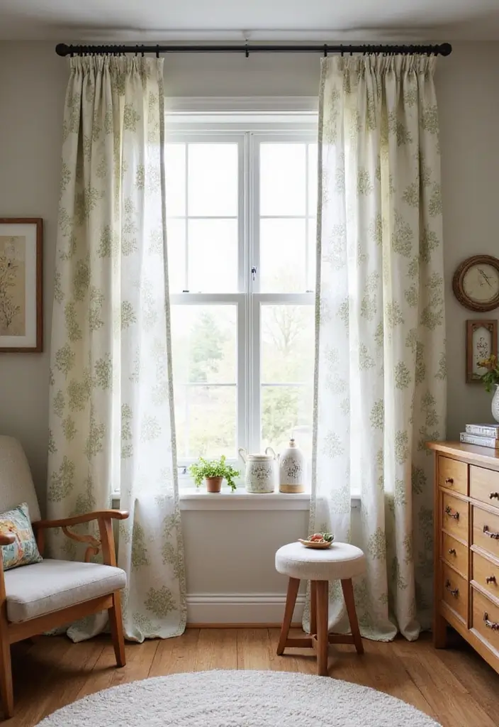 27 Curtains in Nursery Inspirations That Complete the Look - 24. Nature-Inspired Prints