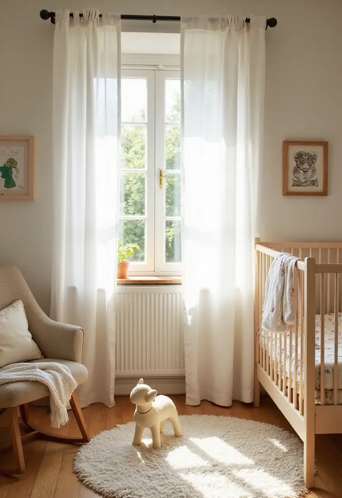 27 Curtains in Nursery Inspirations That Complete the Look - 3. Light Filtering Panels