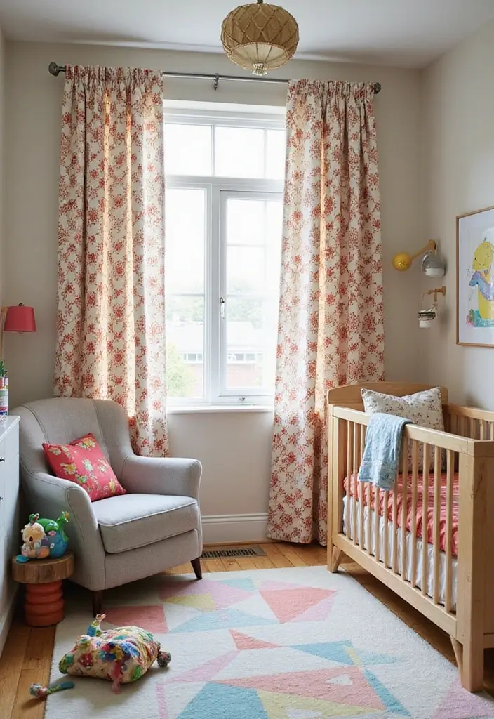 27 Curtains in Nursery Inspirations That Complete the Look - 4. Geometric Patterns