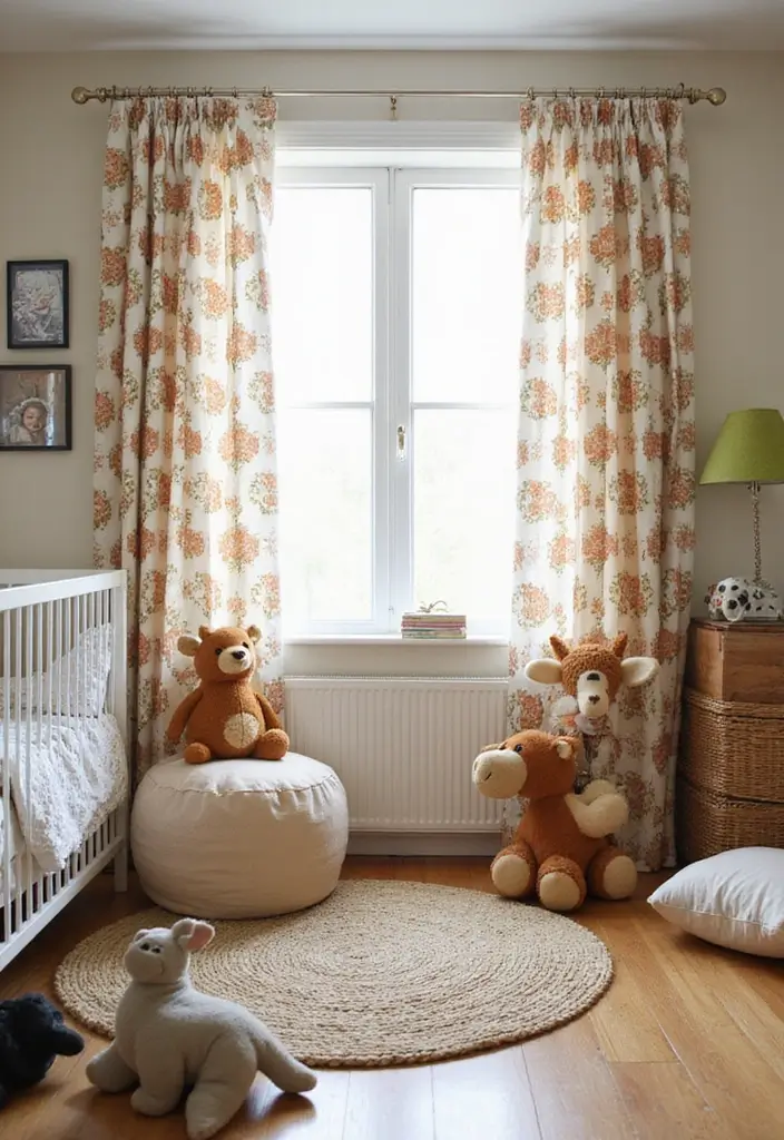 27 Curtains in Nursery Inspirations That Complete the Look - 8. Engaging Animal Prints
