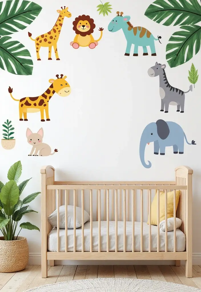 27 Jungle Nursery Inspirations That Kids Will Love Growing Up In 11 27 Jungle Nursery Inspirations That Kids Will Love Growing Up In - 11. Jungle Themed Wall Stickers