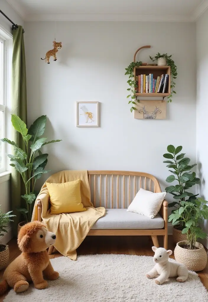 27 Jungle Nursery Inspirations That Kids Will Love Growing Up In 12 27 Jungle Nursery Inspirations That Kids Will Love Growing Up In - 12. Cozy Reading Nook