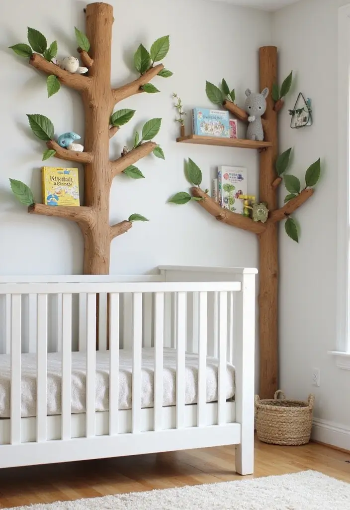 27 Jungle Nursery Inspirations That Kids Will Love Growing Up In 27 27 Jungle Nursery Inspirations That Kids Will Love Growing Up In - 27. Nature-Inspired Wall Bookshelves