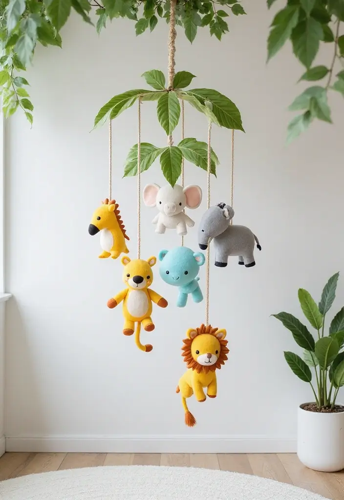 27 Jungle Nursery Inspirations That Kids Will Love Growing Up In 8 27 Jungle Nursery Inspirations That Kids Will Love Growing Up In - 8. Hanging Jungle Mobile