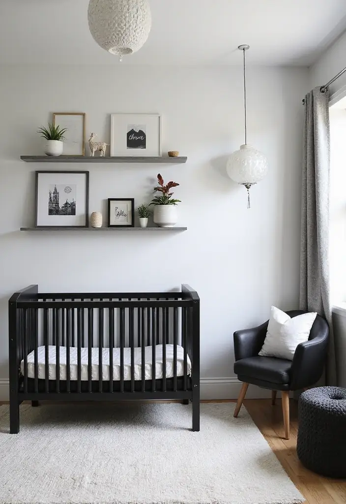 27 Moody Nursery Inspirations That Look Stylish and Calm - 10. Black and White Minimalism