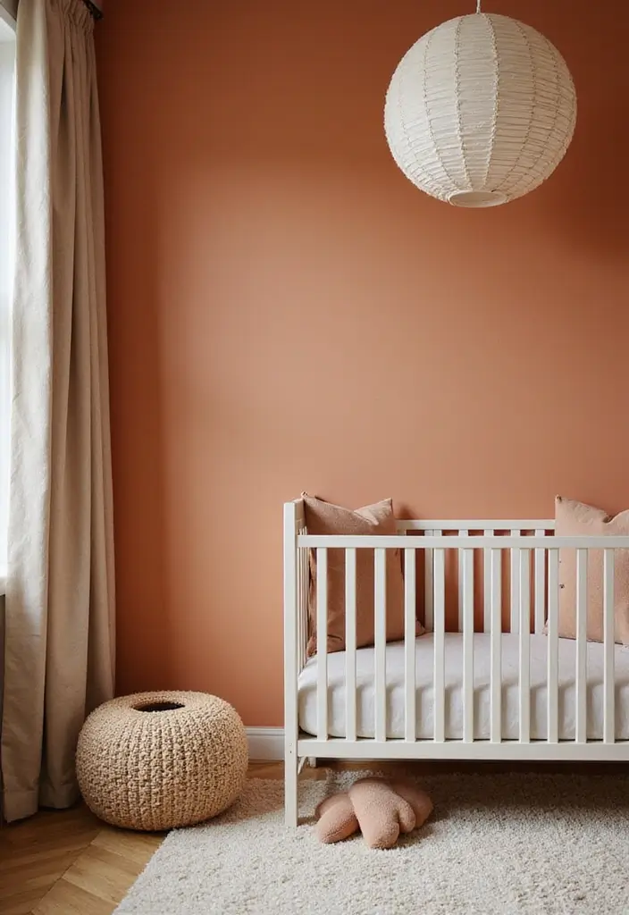 27 Moody Nursery Inspirations That Look Stylish and Calm - 11. Warm Terracotta Undertones