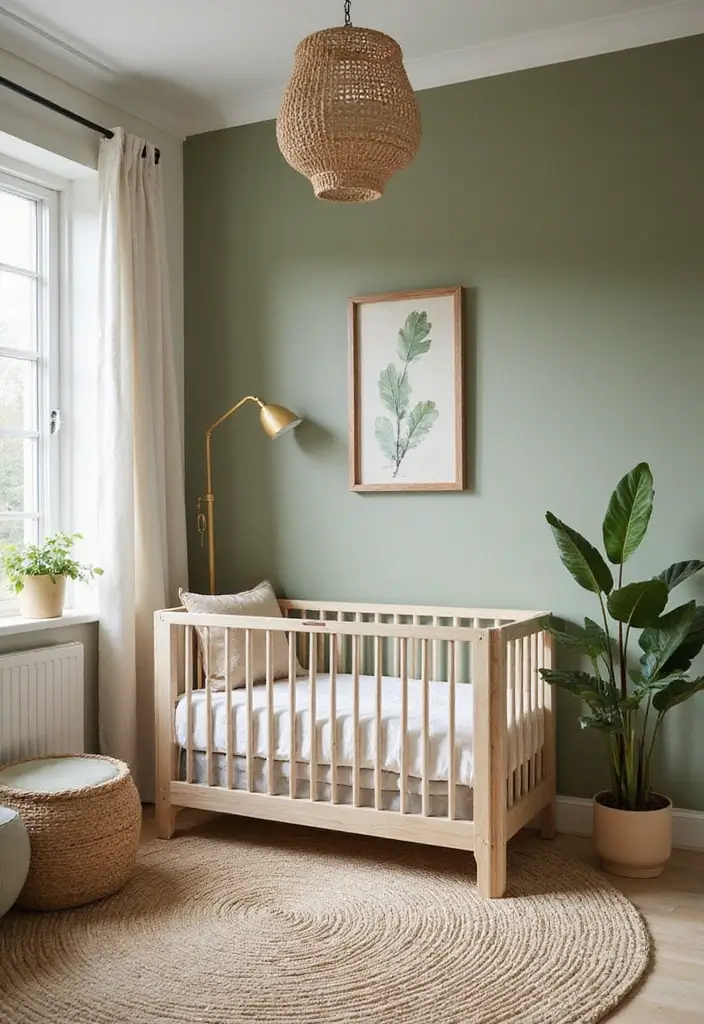 27 Moody Nursery Inspirations That Look Stylish and Calm - 14. Olive Green Calm