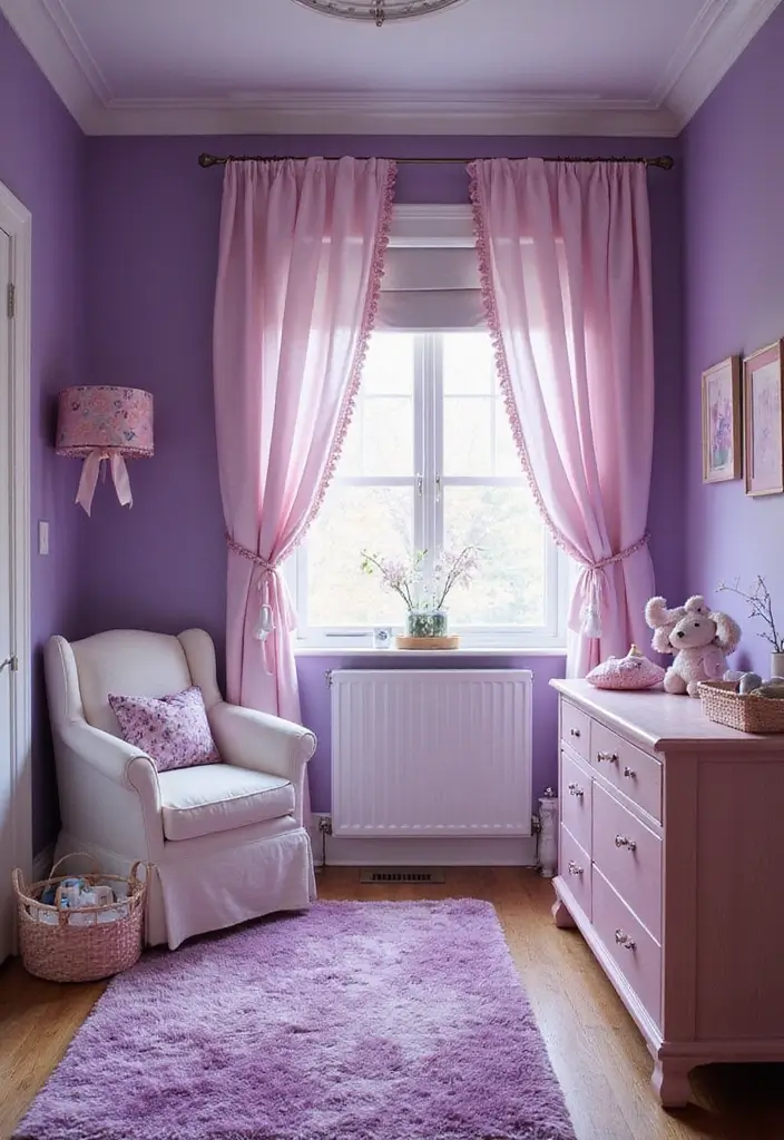 27 Moody Nursery Inspirations That Look Stylish and Calm - 18. Royal Purple Elegance