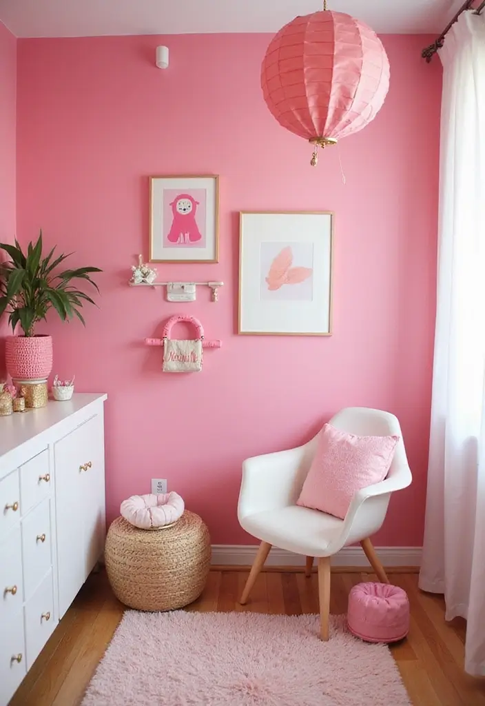 27 Nursery Colors That Create the Perfect Mood for Baby - 20. Playful Bubblegum Pink