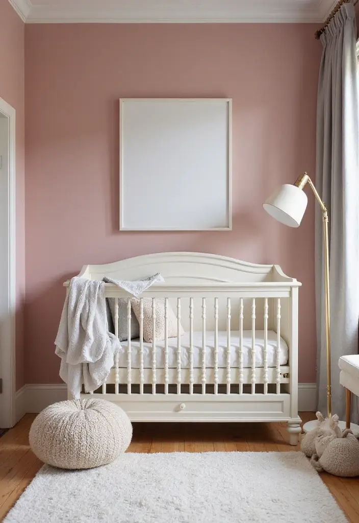 27 Nursery Colors That Create the Perfect Mood for Baby - 22. Elegant Dusty Rose