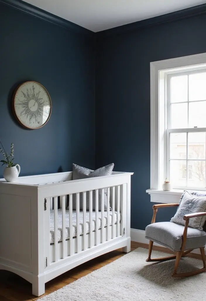 27 Nursery Colors That Create the Perfect Mood for Baby - 24. Classic Navy Blue