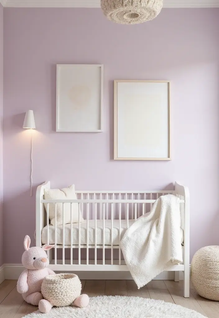 27 Nursery Colors That Create the Perfect Mood for Baby - 26. Subtle Blush Lavender