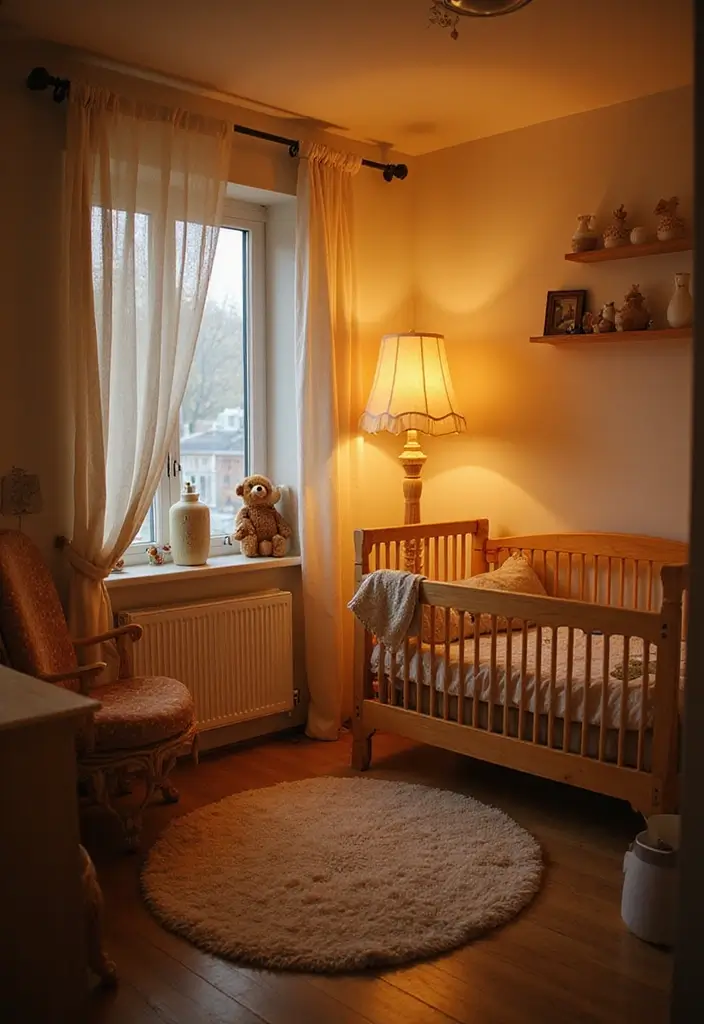 27 Nursery in Bedroom Setups That Save Space Beautifully 21 27 Nursery in Bedroom Setups That Save Space Beautifully 21. Soft Lighting Setting the Mood