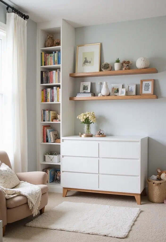 27 Nursery in Bedroom Setups That Save Space Beautifully 23 27 Nursery in Bedroom Setups That Save Space Beautifully 23. Smart Storage Solutions Use Vertical Space