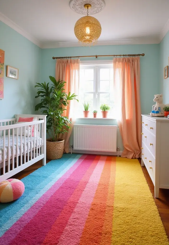 27 Rugs in Nursery Inspirations That Pull the Room Together 18 27 Rugs in Nursery Inspirations That Pull the Room Together - 18. Brightly Colored Runners