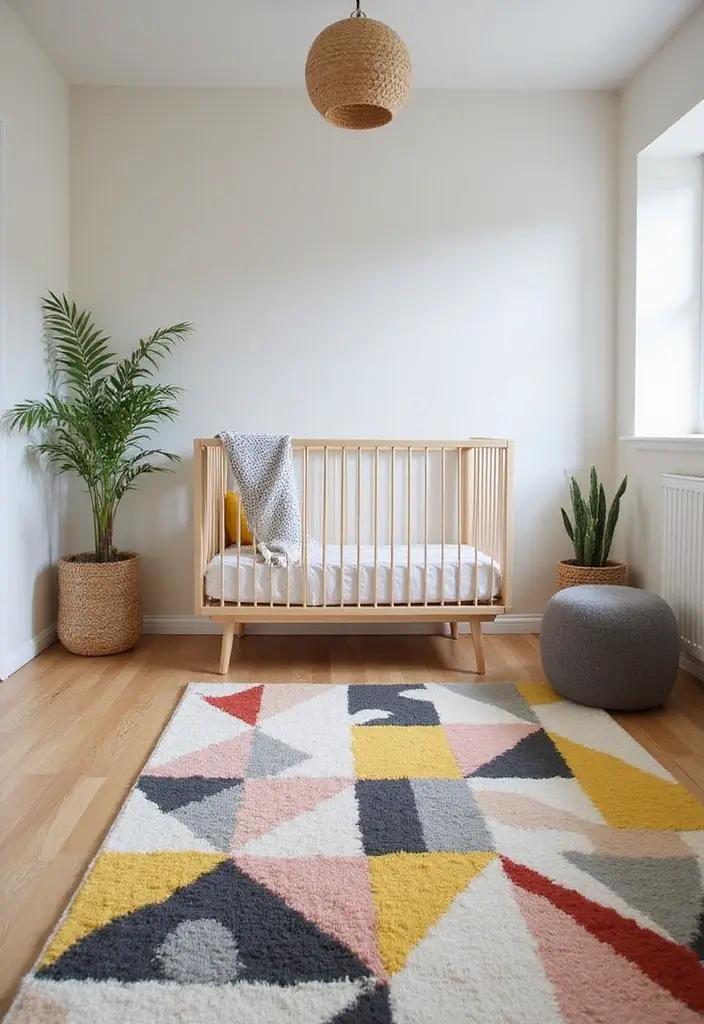 27 Rugs in Nursery Inspirations That Pull the Room Together 5 27 Rugs in Nursery Inspirations That Pull the Room Together - 5. Bold Geometric Patterns