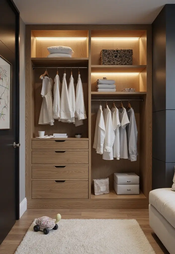 28 Closet Nursery Setups That Save Space Brilliantly 28 28 Closet Nursery Setups That Save Space Brilliantly - 28. Smart Technology Integration