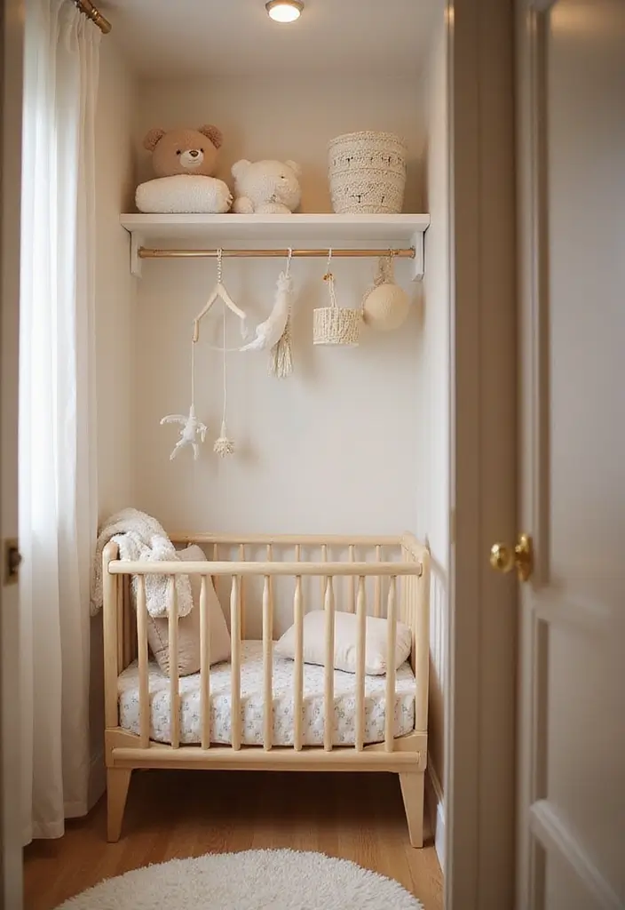 28 Closet Nursery Setups That Save Space Brilliantly 5 28 Closet Nursery Setups That Save Space Brilliantly - 5. Crib Nook