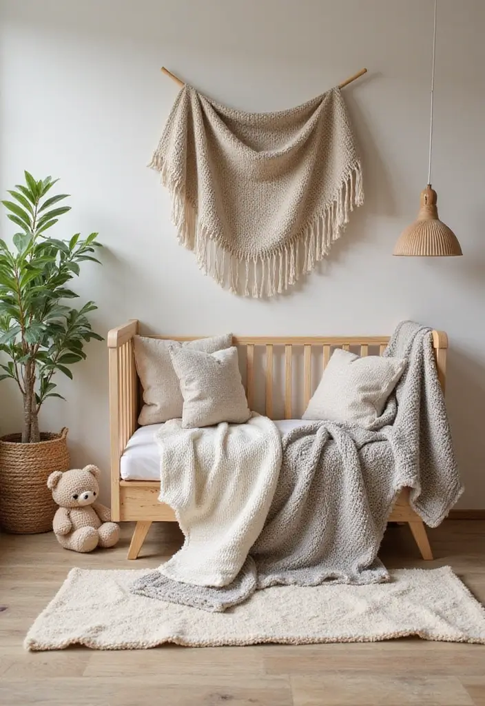 28 Modern Nursery Ideas That Feel Stylish and Fresh - 27. Textural Contrast
